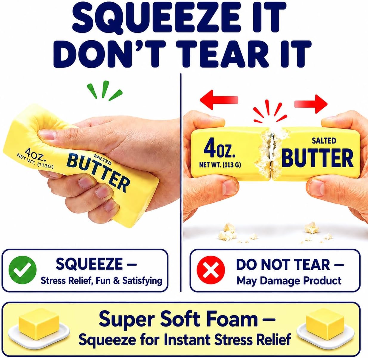 2PCS 🧈 Slow-Rising Butter Squishy Toys