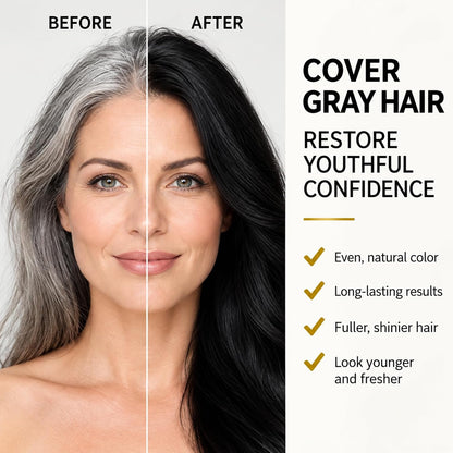 ❤️3-in-1 Gray Coverage Hair Dye Shampoo – Deep Brown, 13.6 fl oz
