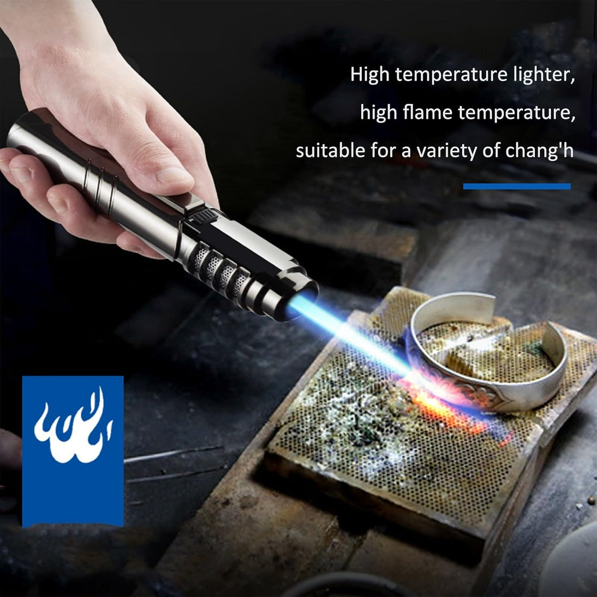 ❤️1800°C Windproof Butane Torch – Powerful Blue Flame