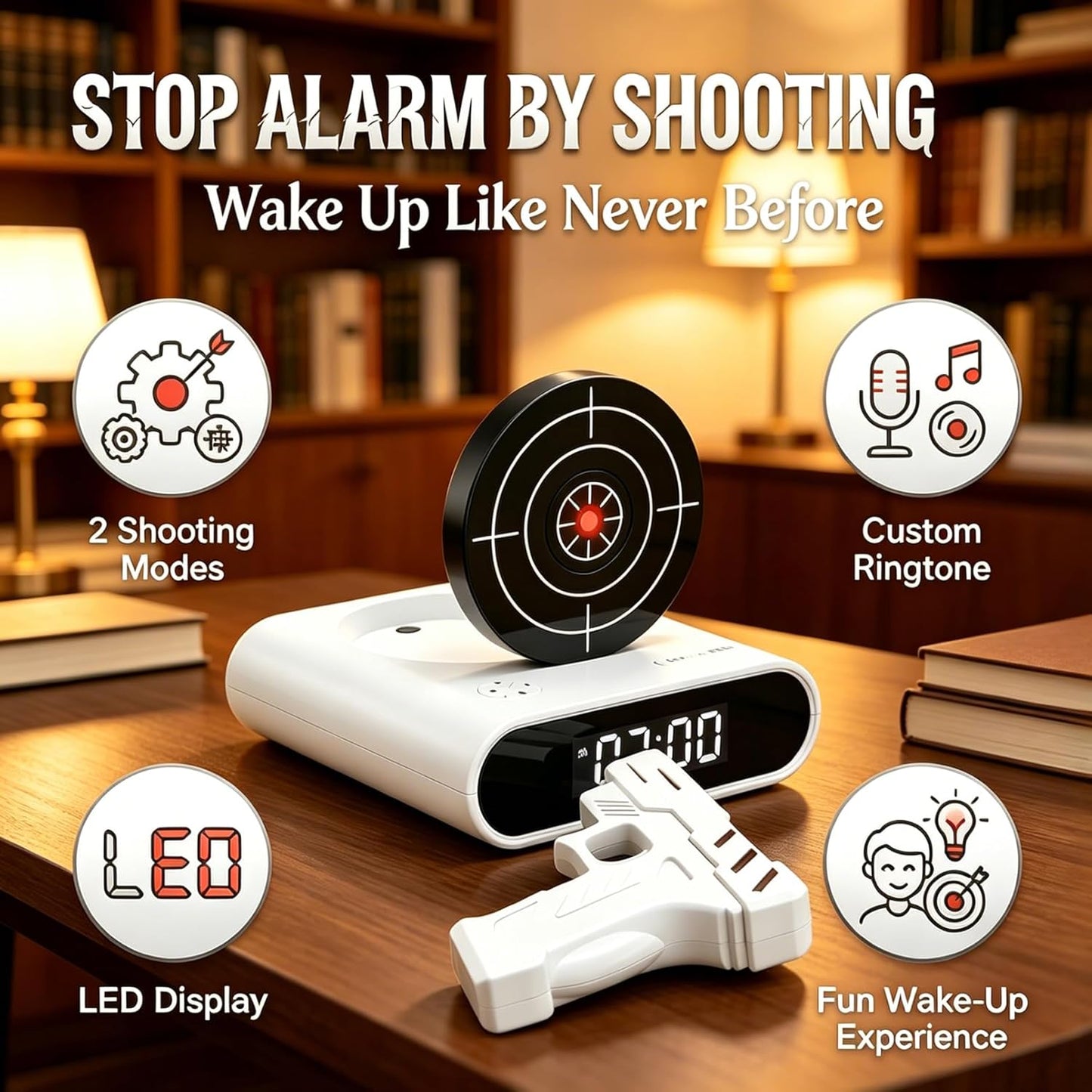 Load Gun Alarm Clock Target Alarm Clock