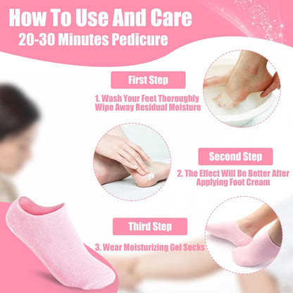 Moisturizing Socks - Silicone Socks for Dry Cracked Feet Women