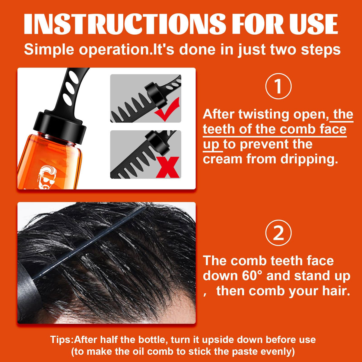 🔥Men's Hair Styling Gel with Comb