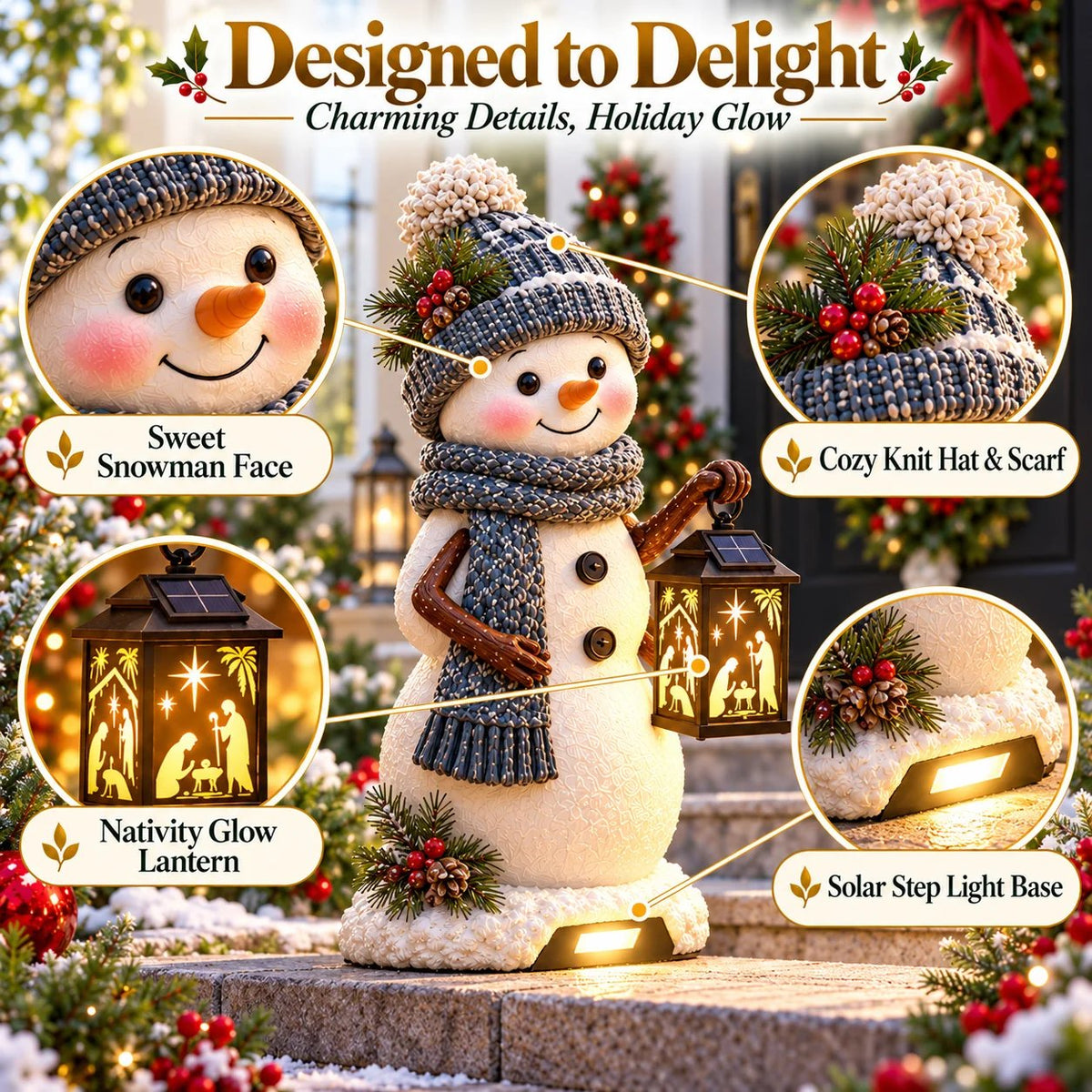 🎉 Solar Christmas Step Lights | 5 Festive Character Styles