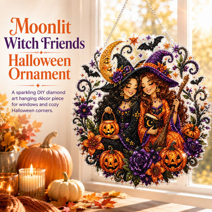 🧙‍♀️🎃DIY Halloween Witch Friendship Diamond Art Window Suncatcher