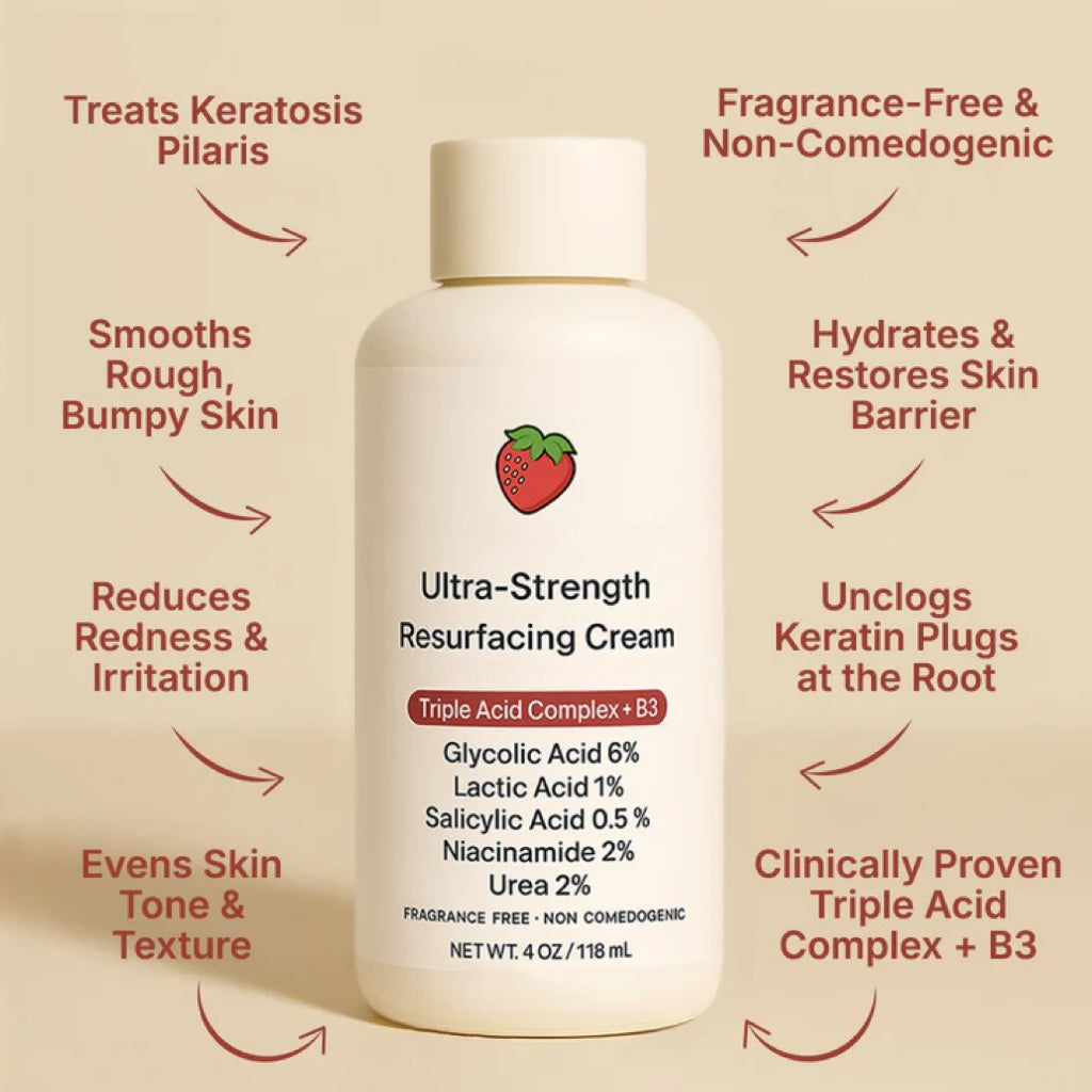 Strawberry Skin Resurfacing Cream – Triple-Acid Complex for Keratosis Pilaris
