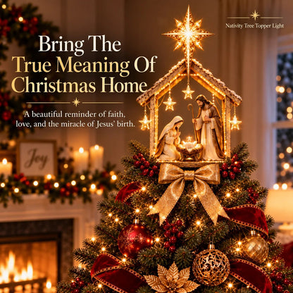 🎉🌟Bethlehem Star™ Nativity Tree Topper Light