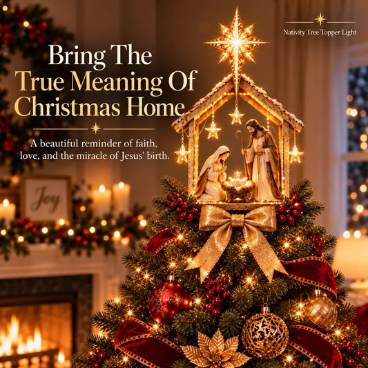 🎉🌟Bethlehem Star™ Nativity Tree Topper Light