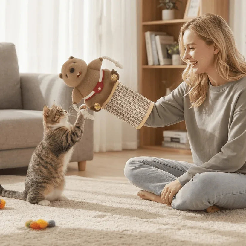 🎁Interactive Cat Wrestling Puppet Toy with Bell &amp; Plush Design
