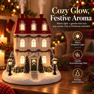 🎁Christmas House Aroma Diffuser with Glowing Windows