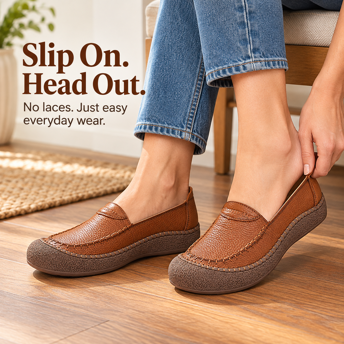 🔥 Women's Genuine Leather Slip On Loafers