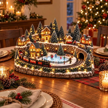 ⭐🚂 Animated Christmas Train Village – A Magical Winter Wonderland