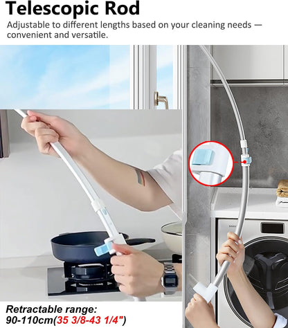 ⭐No Ladder Needed – 2-in-1 Extendable Window Cleaner