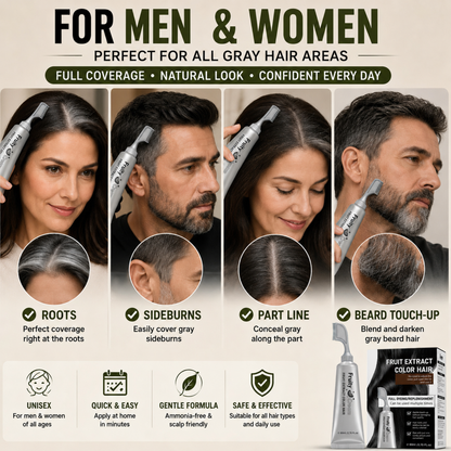 🔥Hot sell TODAY | Instant Gray Coverage Hair Dye Comb for Men & Women