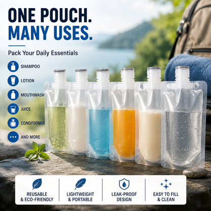 100ml Refillable Travel Pouches for Toiletries