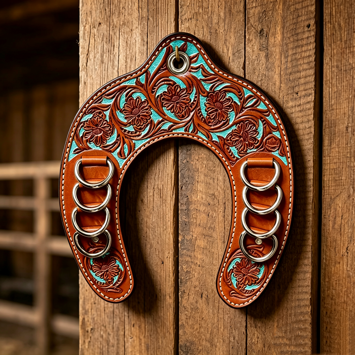 🔥 Handcrafted Leather Horseshoe Wild Rag Holder