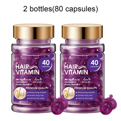 Hair Vitamin Capsules with Argan Oil, Frizz Control & Shine, 40 Ct