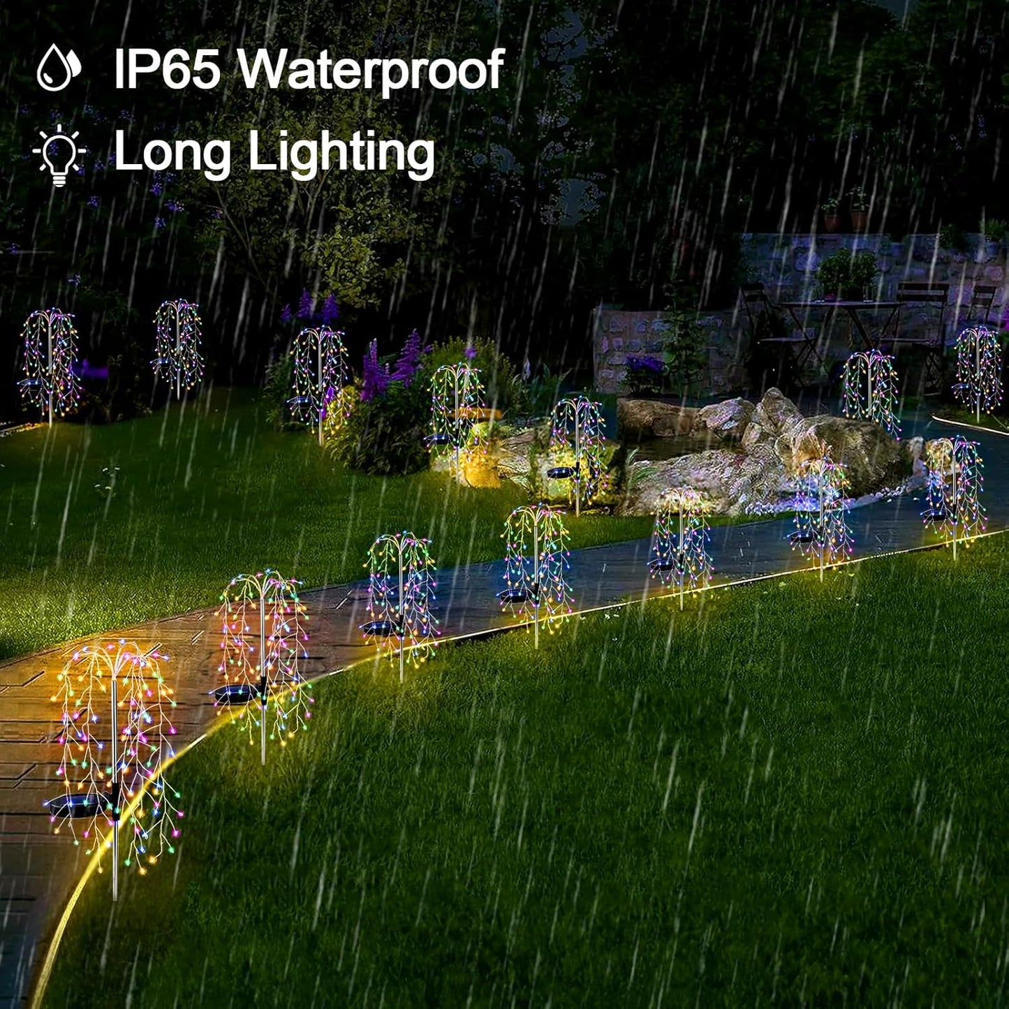 Solar Garden Lights Outdoor Solar Willow Tree Lights