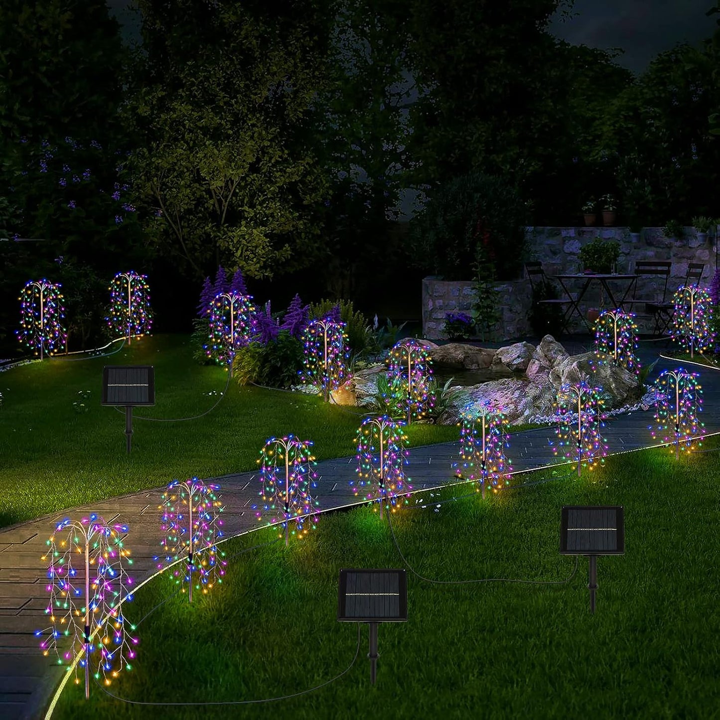 Solar Garden Lights Outdoor Solar Willow Tree Lights