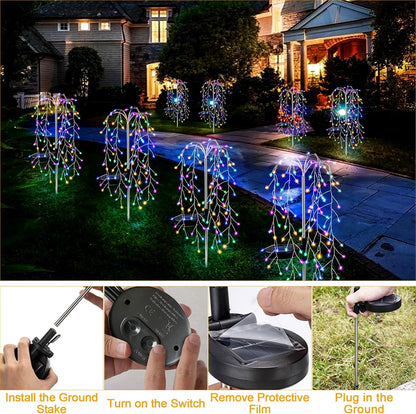 Solar Garden Lights Outdoor Solar Willow Tree Lights