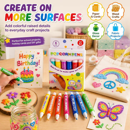 Popcorn Pens 3D Puffy Bubble Drawing Art Kit Heat