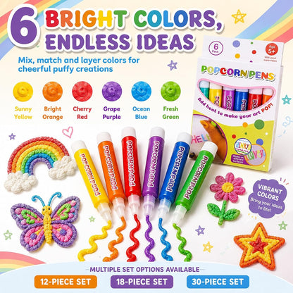 Popcorn Pens 3D Puffy Bubble Drawing Art Kit Heat