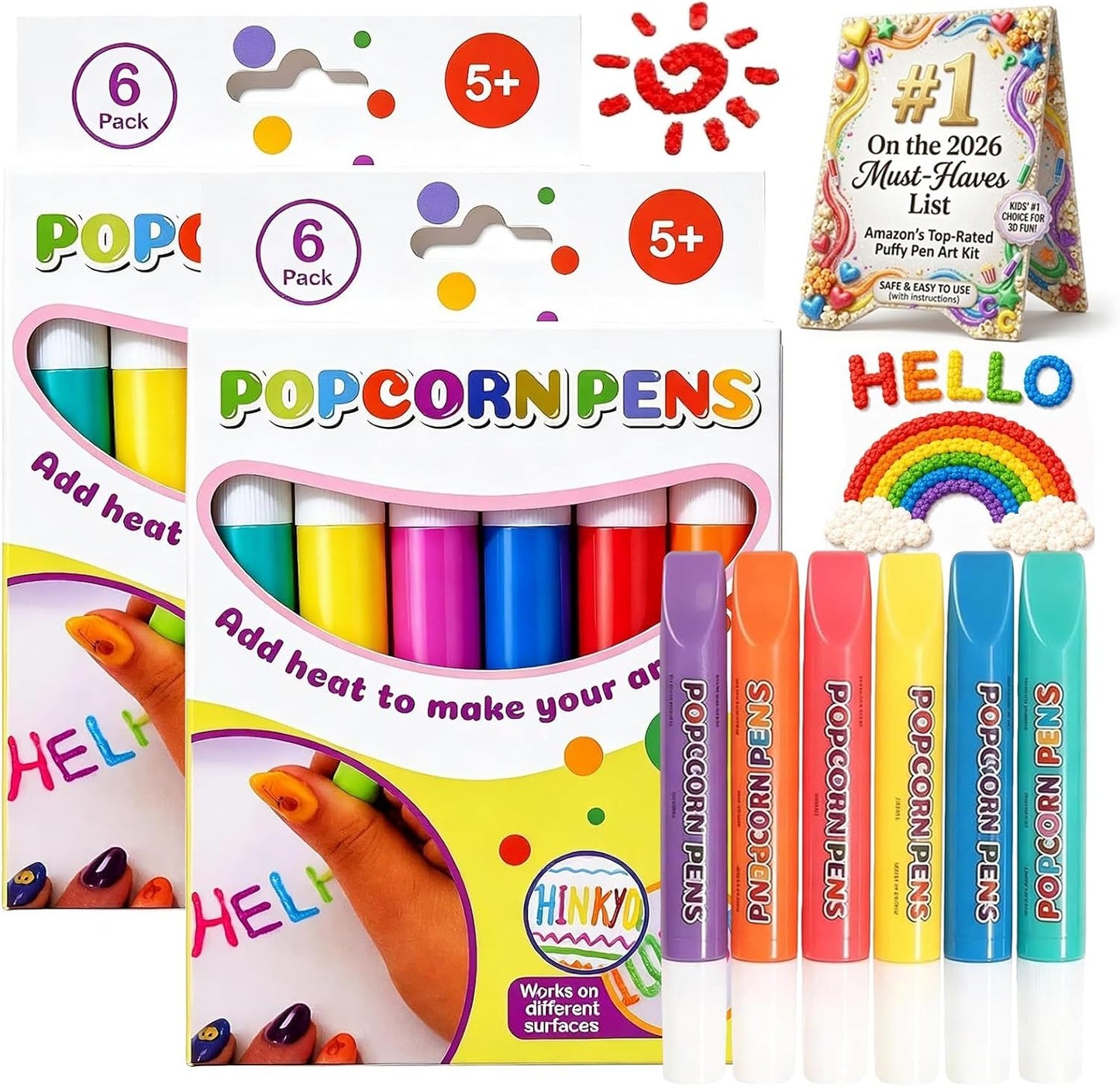 Popcorn Pens 3D Puffy Bubble Drawing Art Kit Heat