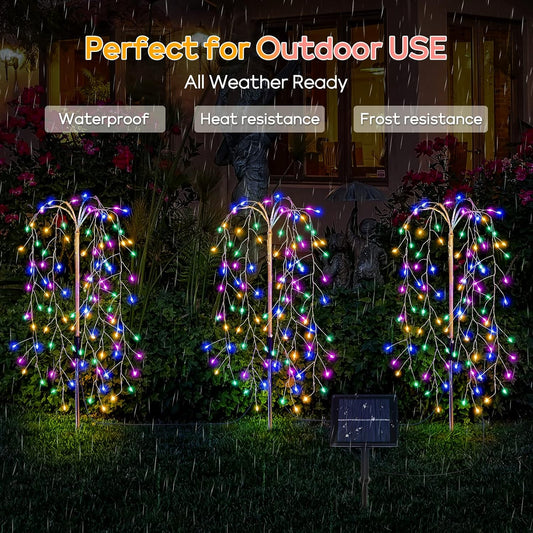 Solar Garden Lights Outdoor Solar Willow Tree Lights
