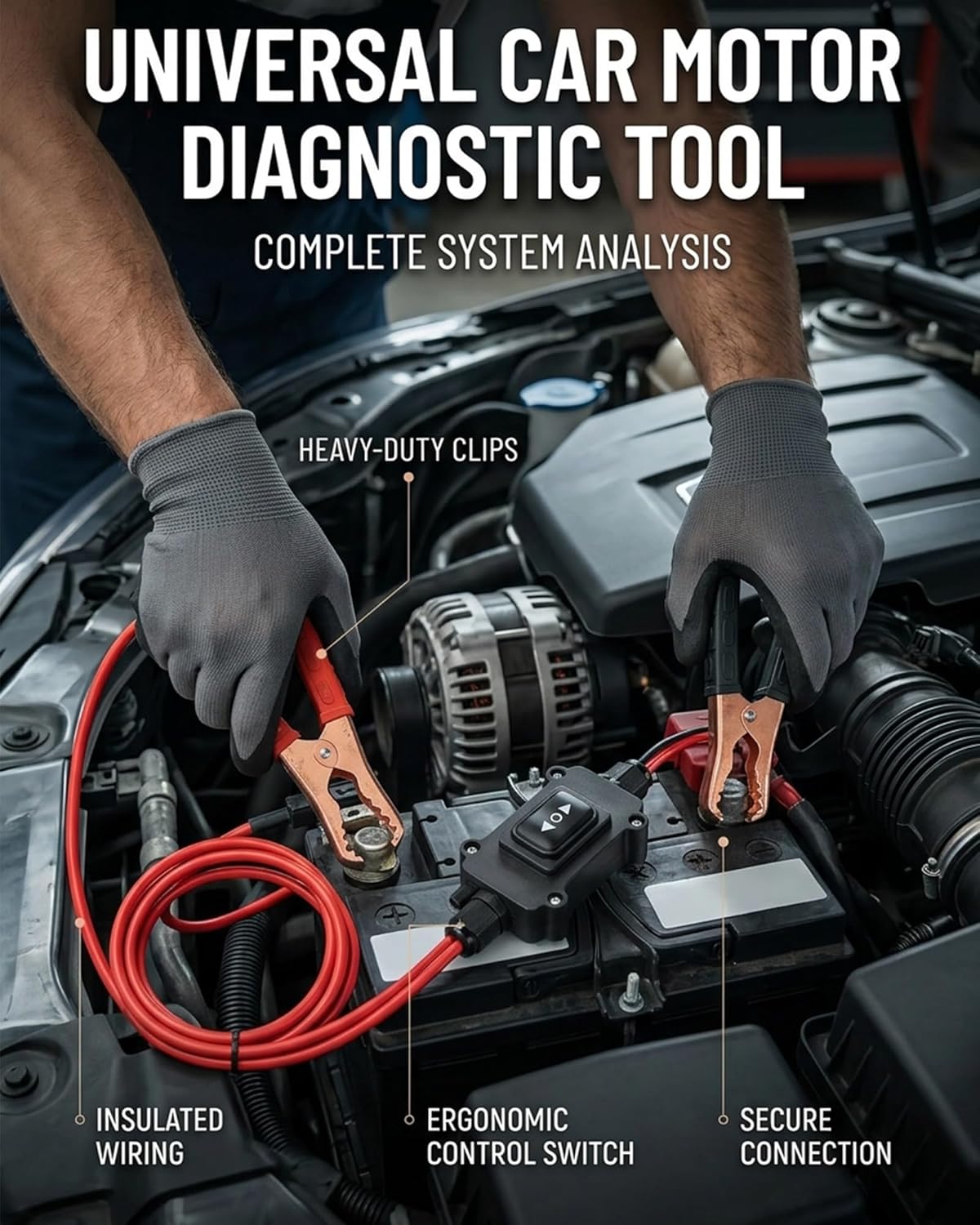 Universal Car Motor Diagnostic Tool, Scanner and Battery Tester