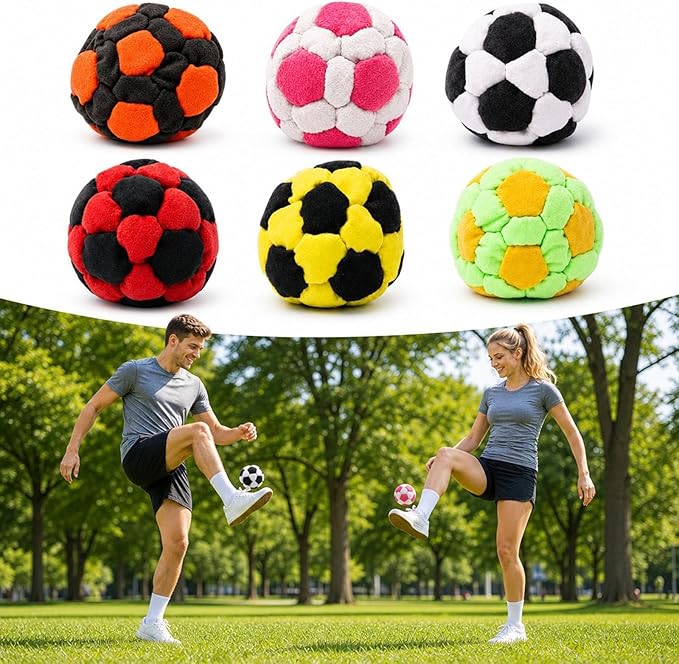 6-Pack Soccer Hackys Footbag for Adults