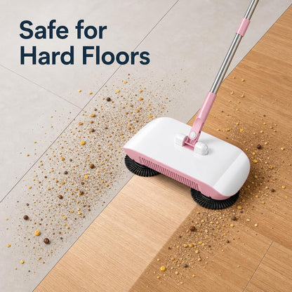 Smart Robot Vacuum Cleaner with Mop & Broom, Hand Push Sweeper