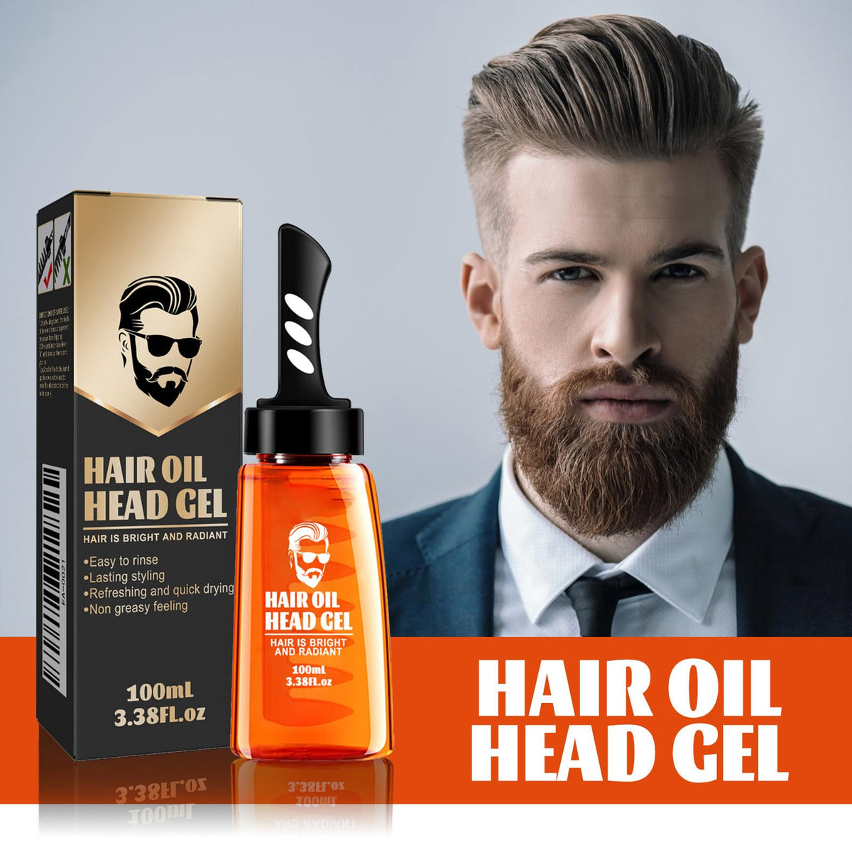 🔥Men's Hair Styling Gel with Comb