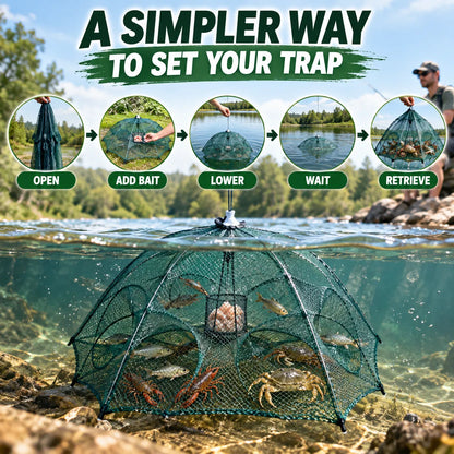 🎁Collapsible Fishing & Crab Trap Net with 6m Rope & Float Ring