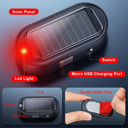 🎉2PCS Solar Powered Fake Car Alarm Light