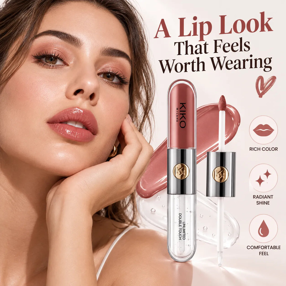 🎁Double Touch Liquid Lipstick & Gloss – Two-Step Long-Lasting Lip Color