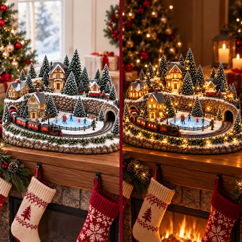 ⭐🚂 Animated Christmas Train Village – A Magical Winter Wonderland