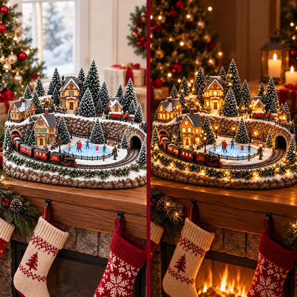 ⭐🚂 Animated Christmas Train Village – A Magical Winter Wonderland