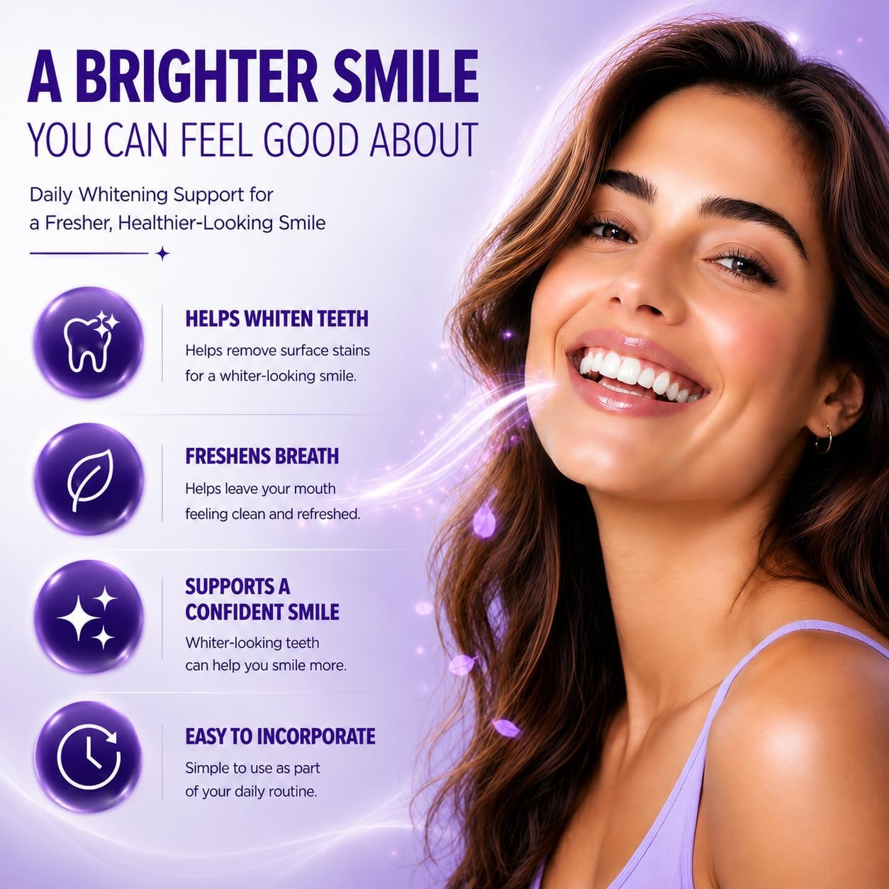 💜 Purple Teeth Whitening Strips — PAP-Powered, Peroxide-Free Brightening for a Whiter-Looking Smile