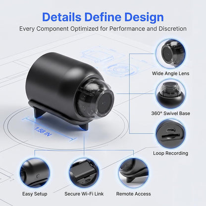 📷 Mini 4K Security Camera — Compact Size, Clear HD Monitoring Anytime, Anywhere