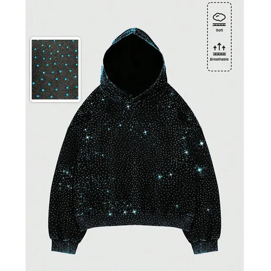 🎉Rhinestone Glitter Unisex Spring Oversized Hoodies