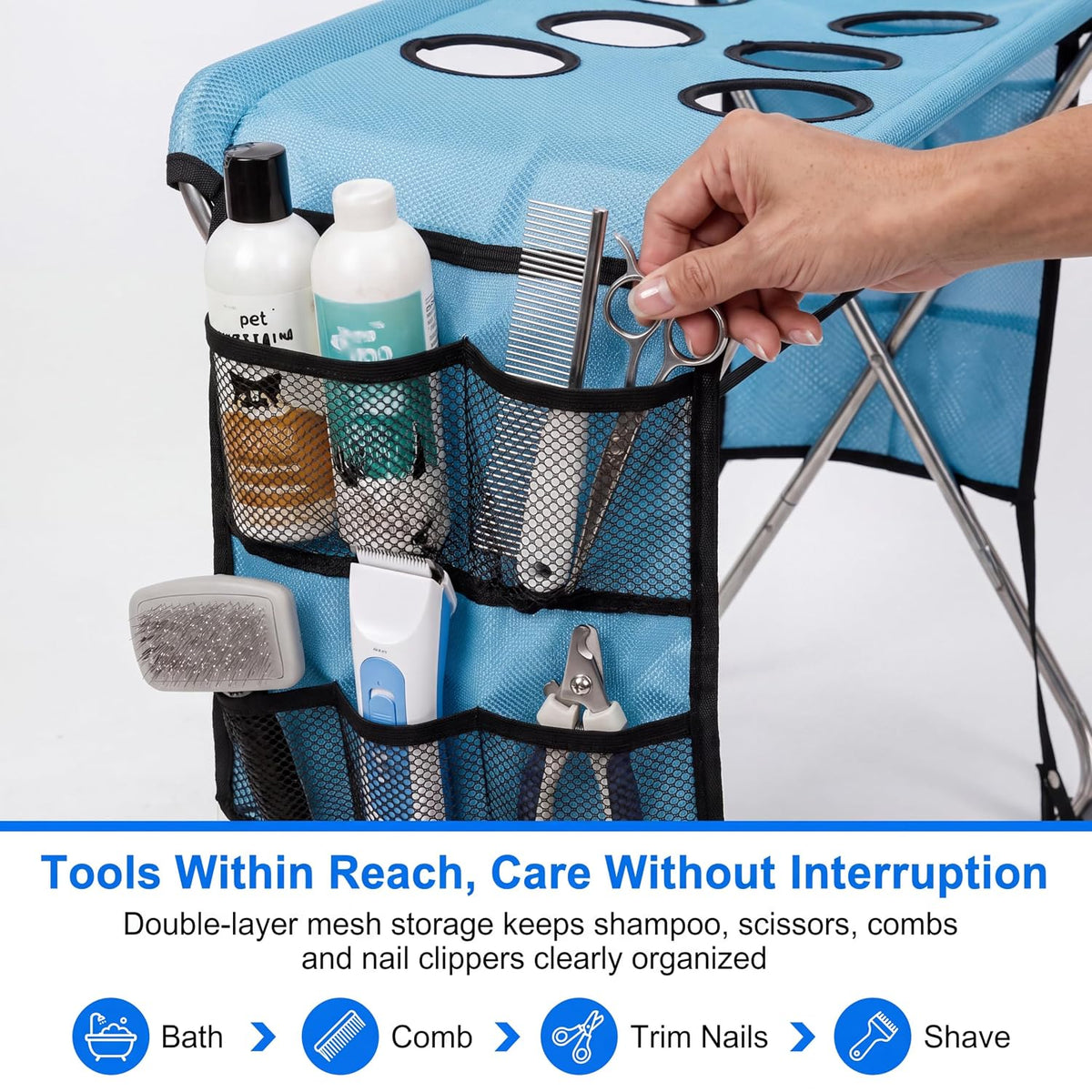 Foldable Pet Grooming Bath Stand for Small &amp; Medium Dogs