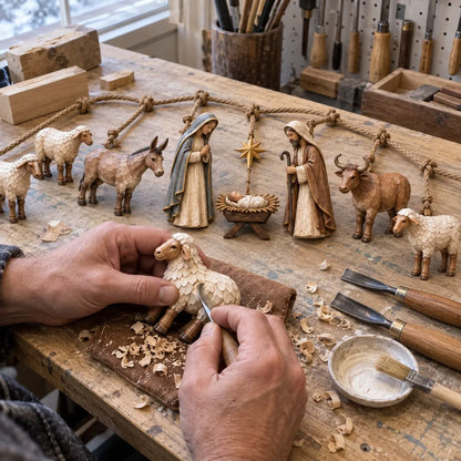 ✨✝️Handcrafted Wooden Nativity Garland🎄(📦Buy 3 Free Shipping)