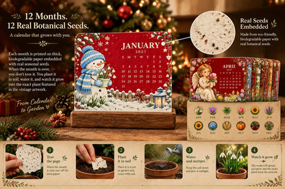 🎉🗓️ Christmas Limited-Edition — 🪴✨ Eco-Friendly Plantable “Timeless” Seed Calendar 2027