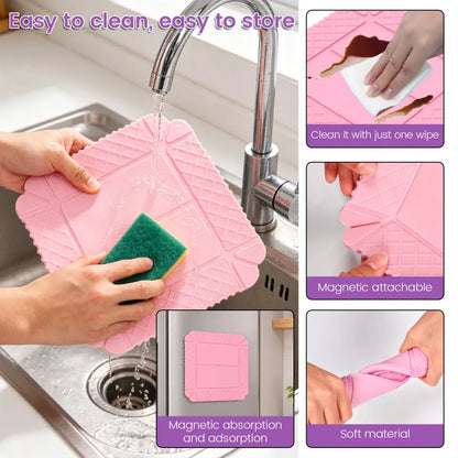 🔥3-in-1 Magnetic Silicone Trivet, Cutting Board & Foldable Serving Tray