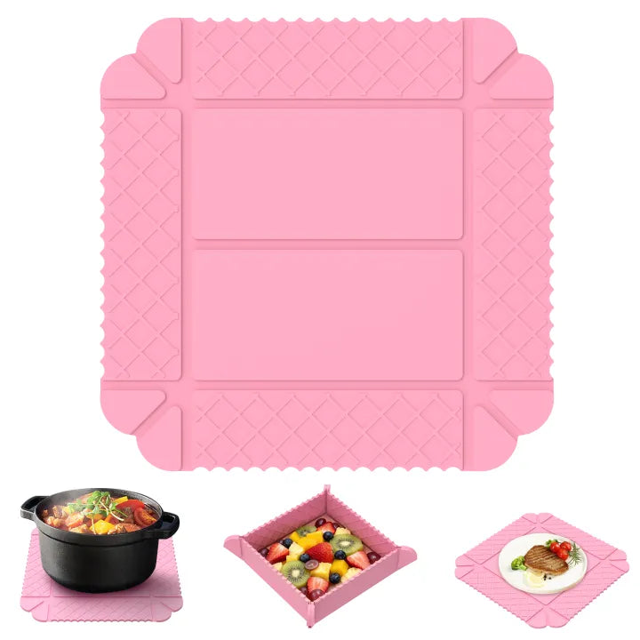 🔥3-in-1 Magnetic Silicone Trivet, Cutting Board & Foldable Serving Tray