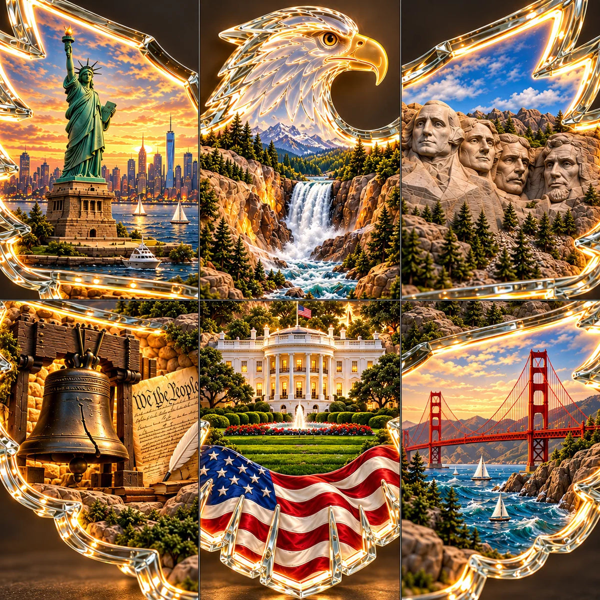 ✨🦅 American Heritage Lighted Eagle Wall Art ✨
