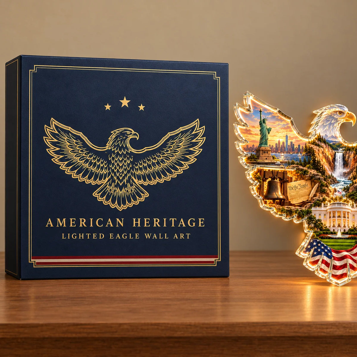 ✨🦅 American Heritage Lighted Eagle Wall Art ✨