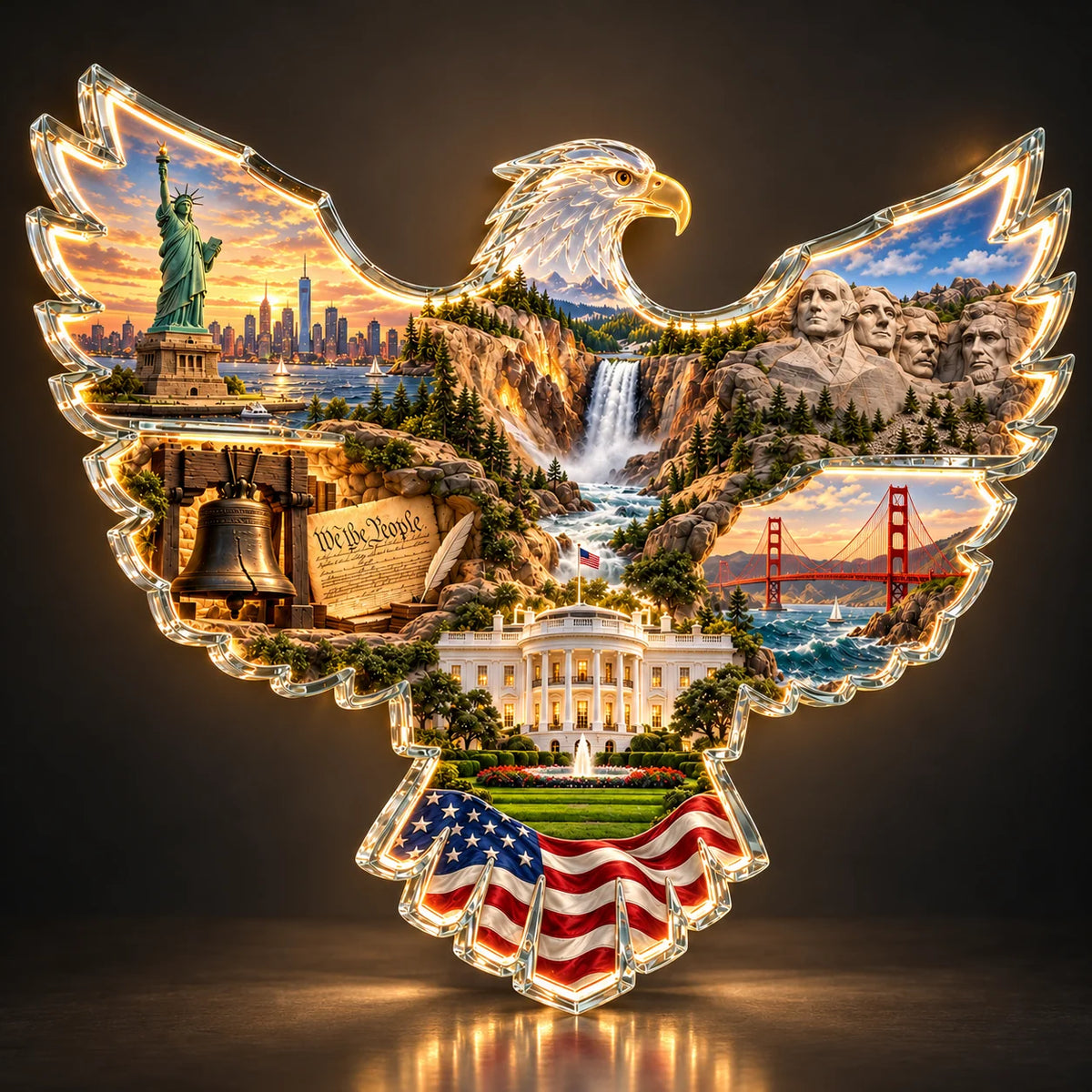 ✨🦅 American Heritage Lighted Eagle Wall Art ✨