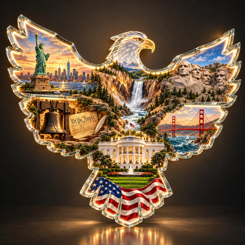✨🦅 American Heritage Lighted Eagle Wall Art ✨