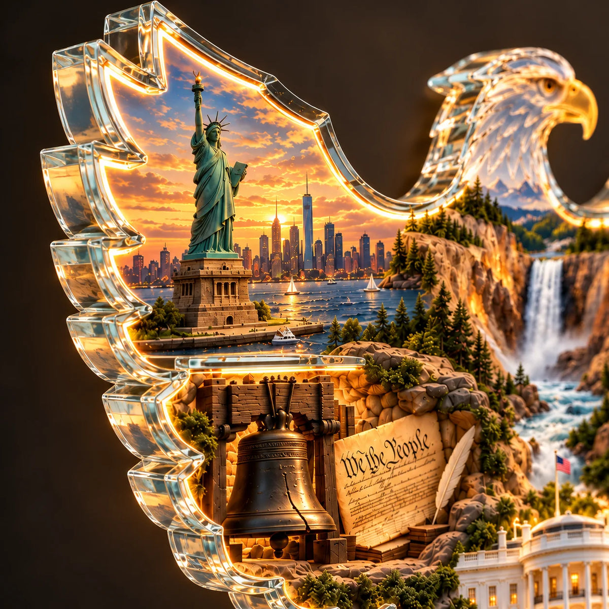 ✨🦅 American Heritage Lighted Eagle Wall Art ✨