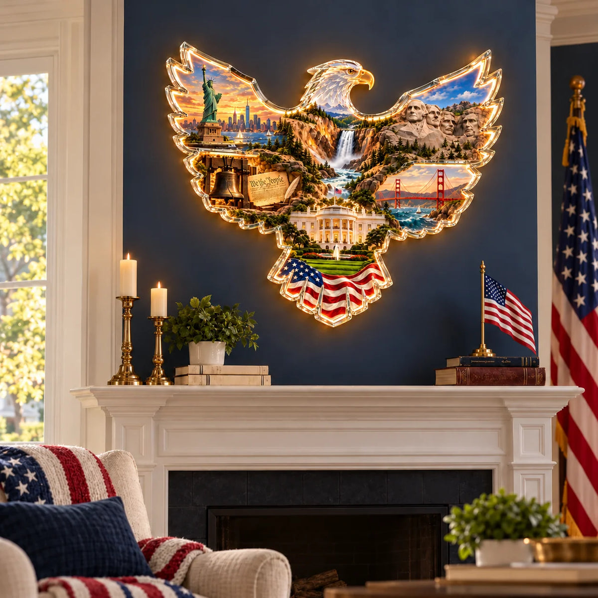 ✨🦅 American Heritage Lighted Eagle Wall Art ✨